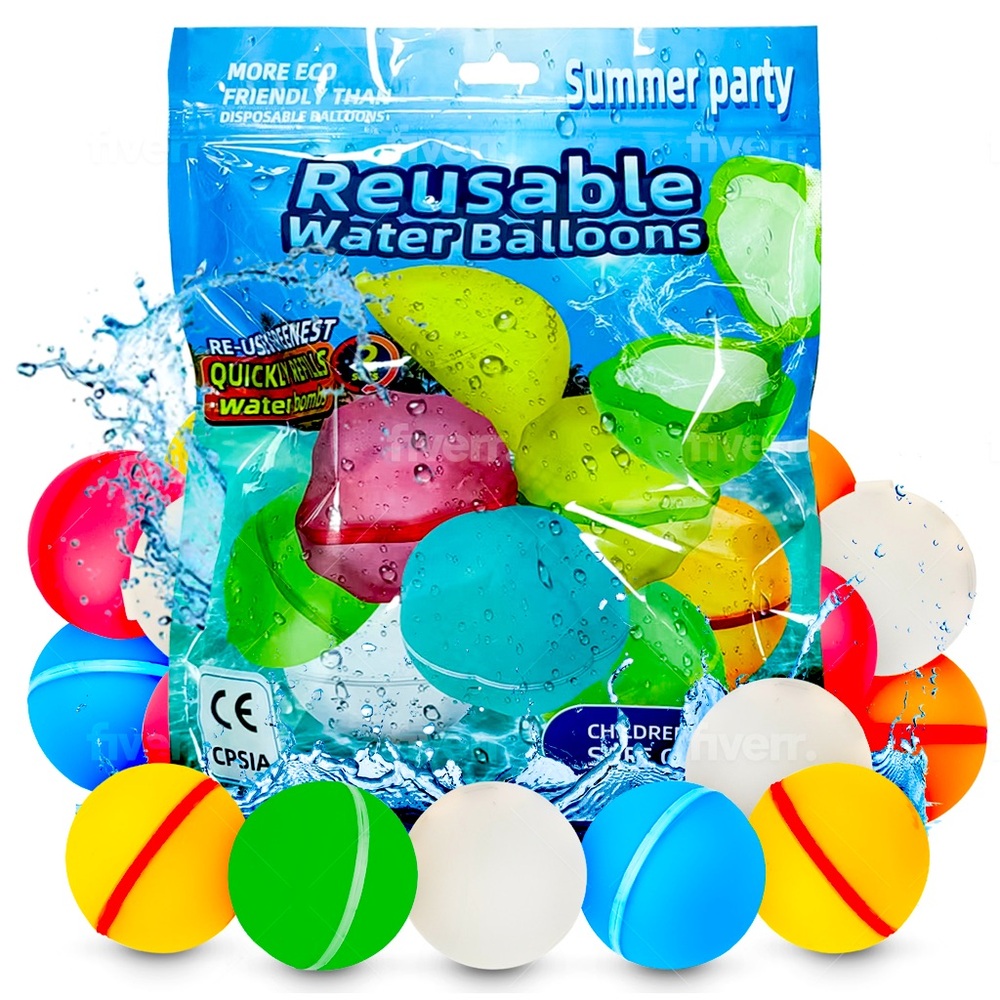 Reusable Magnetic Water Balloons 15 Pcs, Water Bomb Self-sealing Quick Fill, Sum